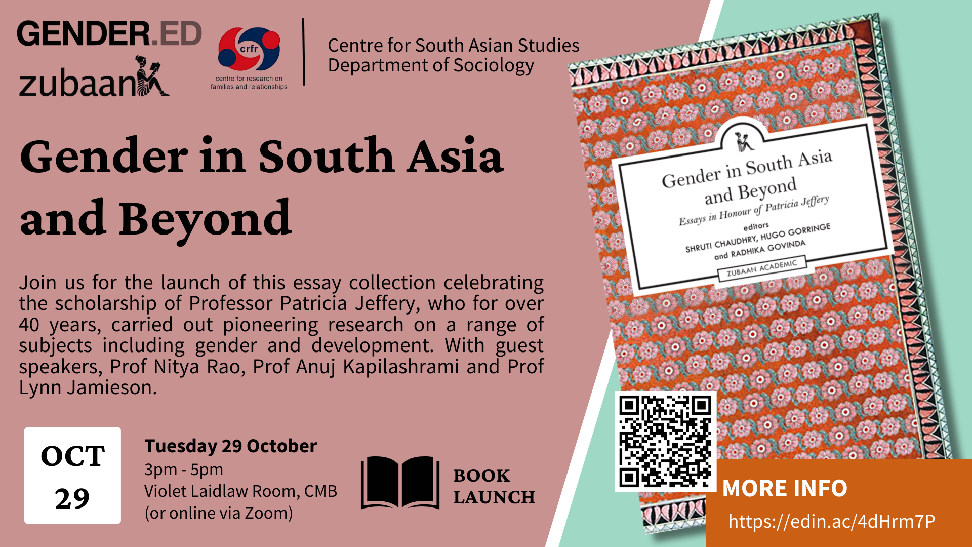 Book Launch - Gender in South Asia and Beyond - Centre for Research on ...